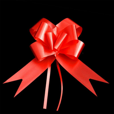 Red gift shop bows with ribbons