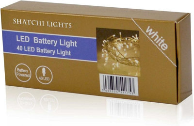 Shatchi LED Wire String Fairy Clear White Xmas Decoration Lights 40