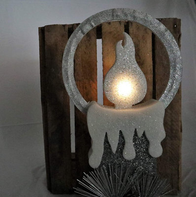 SHATCHI Let It Snow White Christmas Lantern Wooden Warm LED Light Nativity Indoor Decorations - 3