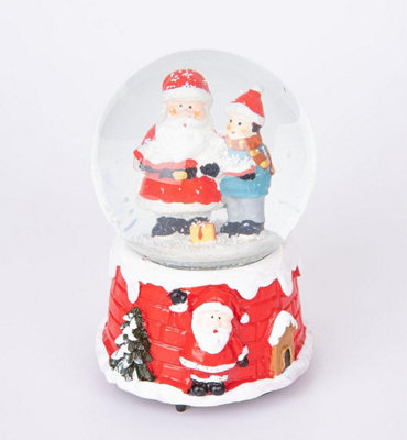 Shatchi Musical Christmas Snowglobe Large Water Ball Features Christmas ...