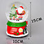 Shatchi Musical Christmas Snowglobe Large Water Ball Features Christmas Santa Snowman Scene House Resin Base- 10x15cm
