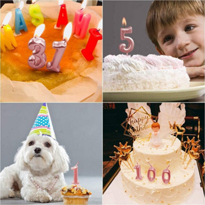 Shatchi Number Candle Pink 0 Candle Birthday Anniversary Party Cake Decorations Topper - 6