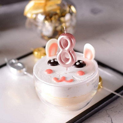Shatchi Number Candle Pink 8 Candle Birthday Anniversary Party Cake Decorations Topper - 3