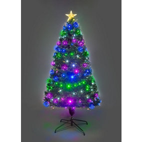 Shatchi Pre-Lit Christmas Tree Fiber Optic Pine LED Light Xmas Home Decor Galactic 4 FT