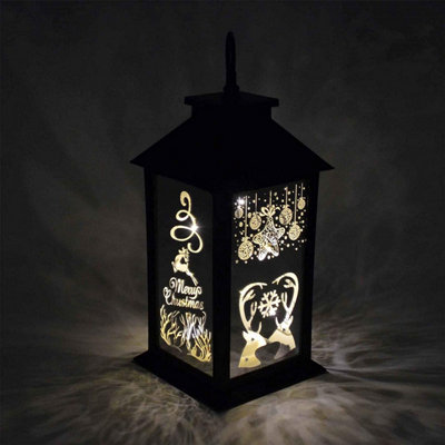 SHATCHI Tradizionale luce bianca pre-illuminata in legno con 7 lampadine a LED, alimentata a batteria, per finestra, albero di Natale, casa, ufficio