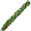 Shatchi Pre-Lit Stockholm 2m Berries and Pine Cones Garland with Warm White LEDs Battery Operated