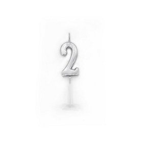 Shatchi Silver 2 Number Candle Birthday Anniversary Party Cake Decorations Topper