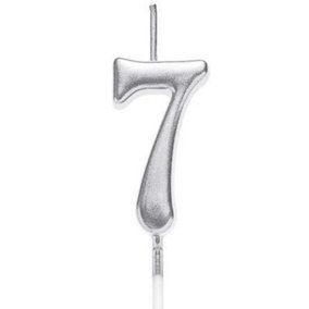 Shatchi Silver 7 Number Candle Birthday Anniversary Party Cake Decorations Topper