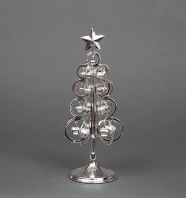 Shatchi Table Top Decoration Silver Metal Christmas Tree Bells Rings Star 10inch Price Comparisons | Compare The Build