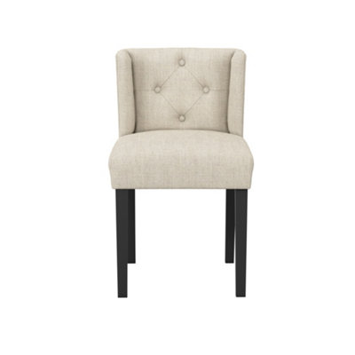 Shay Stone Winged Armless Dining Chair With Anthracite Linen Fabric (1 Per Pack)