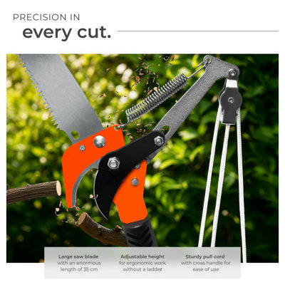 Shears - telescopic pruners with cable and saw function - green