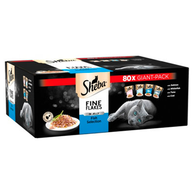 Sheba Adult Cat Pouches Fine Flakes Fish Collection In Jelly Cat Food 80 x 85g Price Comparisons | Compare The Build