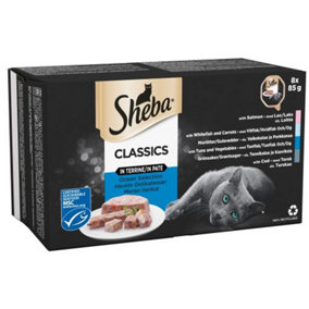 Sheba Classics Cat Trays Ocean Collection in Terrine 8x85g (Pack of 4)