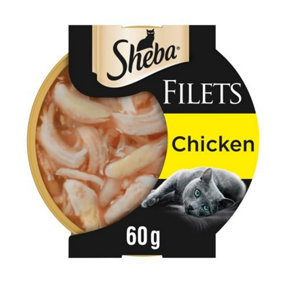 Sheba Fillets Cat Food Tray With Chicken In Gravy 60g (Pack of 30)