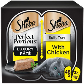 SHEBA Perfect Portions Adult Wet Cat Food Trays Chicken in Pate 6 x 37.5 (Pack of 8)