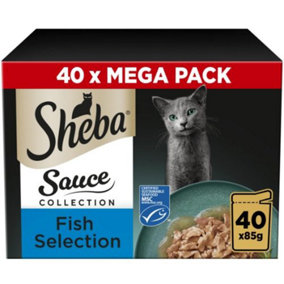 Sheba Sauce Collection Pouches Fish Selection Gravy 40 x 85g
