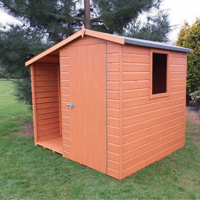Shed and Log Store 7 x 6 Feet Dip Treated Single Door with One Opening Window