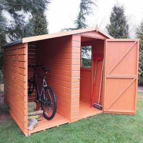 Shed and Log Store 7 x 6 Feet Dip Treated Single Door with One Opening Window