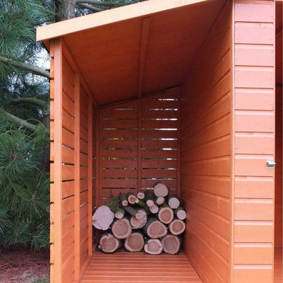 Shed and Log Store 7 x 6 Feet Dip Treated Single Door with One Opening Window