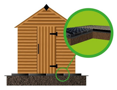 SHED BASE GRIDS 5X5FT (1.5X1.5M) -HEAVY-DUTY PLASTIC ECO BASE GRID ...