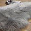 Sheepskin Silver Animal Modern Abstract Shaggy Hand Made Rug For Living Room Bedroom & Dining Room-180cm X 180cm (Sexto)