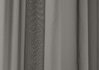 Sheer Grey Plain Woven Voile Slot Top Curtain Panel Pair (57x72") 145x183cm