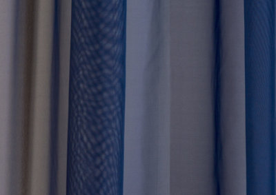 Sheer Navy Plain Woven Voile Slot Top Curtain Panel Pair (57x72") 145x183cm