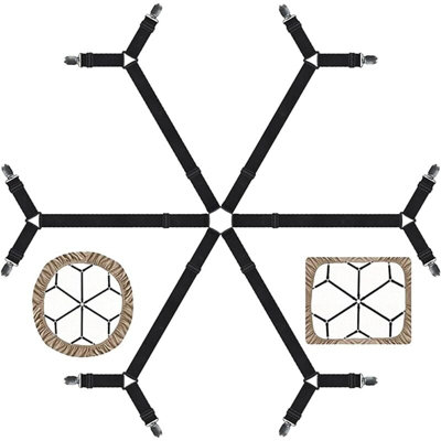 2 Pcs Bed Sheet Clips / Straps - Crisscross Design To Keep Fitted Sheets Tight & Wrinkle-Free-806034