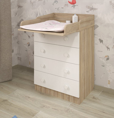 Shefa 600 Kids Changing Dresser Elm White (2 boxes)