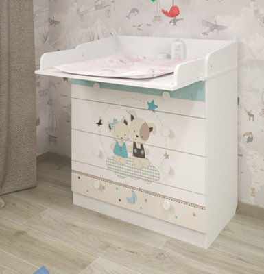 Shefa 800 Kids Changing Dresser Best Friends White (2 Boxes)