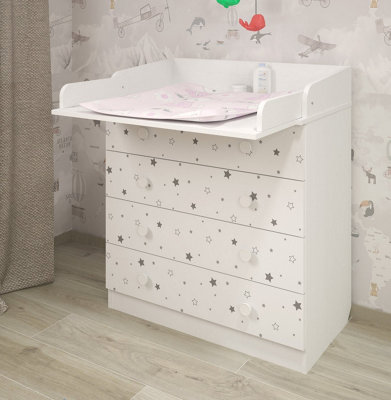 Shefa 800 Kids Changing Dresser Starlight White (2 boxes)