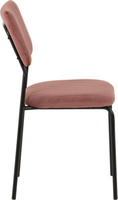 Sheldon Chairs Set of 4 in Pink Velvet Fabric