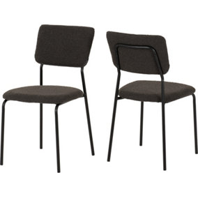 Sheldon Dining Chair (Pack of 4) - L53 x W45 x H84.5 cm - Grey Boucle Fabric