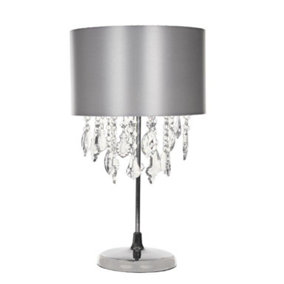 Sheldon Silver Table Lamp with Beaded Lamp Shade