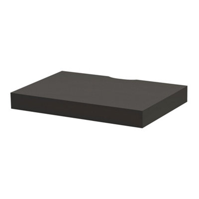 Shelf Depot Anthracite Floating Shelf with Cable Cutout (L)445mm (D)300mm, Pack of 2