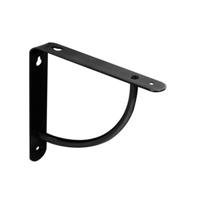 Shelf Depot Black Cove Shelf Bracket (H)180mm (D)180mm, Pack of 4