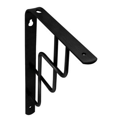 Shelf Depot Black Step Shelf Bracket (H)180mm (D)230mm, Pack of 4