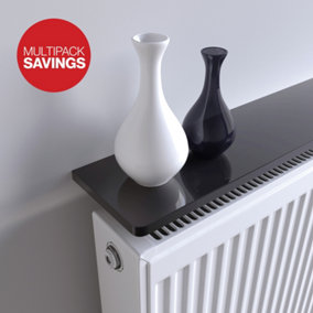 Shelf Depot Gloss Black Radiator Shelves (L)600mm (D)150mm, Pack of 2