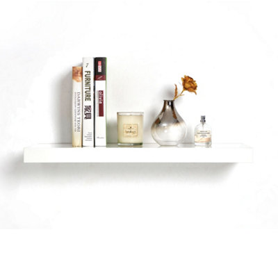 Shelf Depot Gloss White Floating Shelf (L)900mm (D)235mm