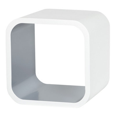 Shelf Depot Grey Floating Wall Cube Shelf (L)225mm (D)225mm, Pack of 2