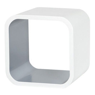 Shelf Depot Grey Floating Wall Cube Shelf (L)225mm (D)225mm DIY at B&Q