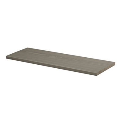 Shelf Depot Grey Pine Solid Wood Shelf Board (L)600mm (D)200mm DIY at B&Q