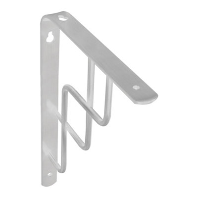 Shelf Depot Silver Step Shelf Bracket (H)180mm (D)230mm, Pack of 4