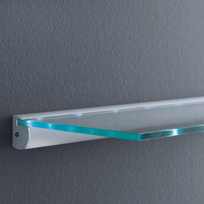 Shelf Depot Tempered Glass Shelf with Integrated LED Light, Liquor Display Storage (L)800mm (D)200mm