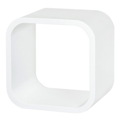 Shelf Depot White Floating Wall Cube Shelf (L)225mm (D)225mm, Pack of 2