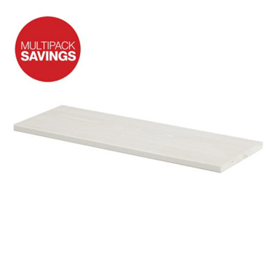 Shelf Depot White Pine Solid Wood Shelf Board L600mm D200mm Pack Of 2 Diy At Bandq 5757