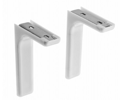 Shelf support bracket with covers 120mm 180mm 240mm Invisible Concealed Fixings 120mm White