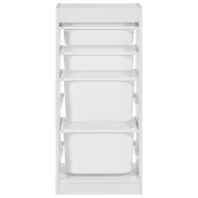 Shelf with 4 Storage Boxes TOBIN White