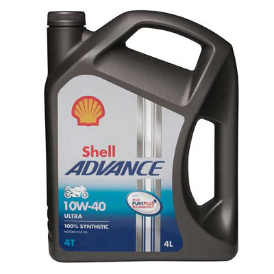 Shell Advance 4T Ultra 10W-40 4L Motor Cycle 4 Stroke Engine Oil Fully Syn 12 Pack