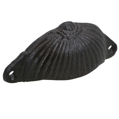 Shell Cup Door Pull Handle Cast Iron Cupboard Drawer Chest Cabinet